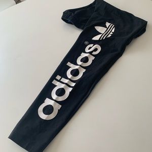 Adidas women’s black logo leggings size m